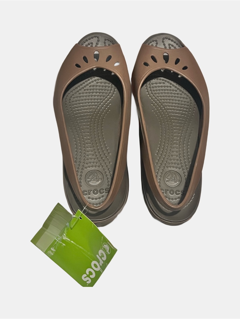 CROCS Mabyn Slingback Wedge Espresso Brown Color Sandal Size 8